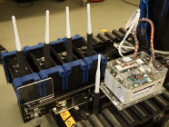 Demo of the SmokeBot robot,deployment mechanism for repeaters and gas sensing unit.